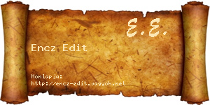 Encz Edit névjegykártya